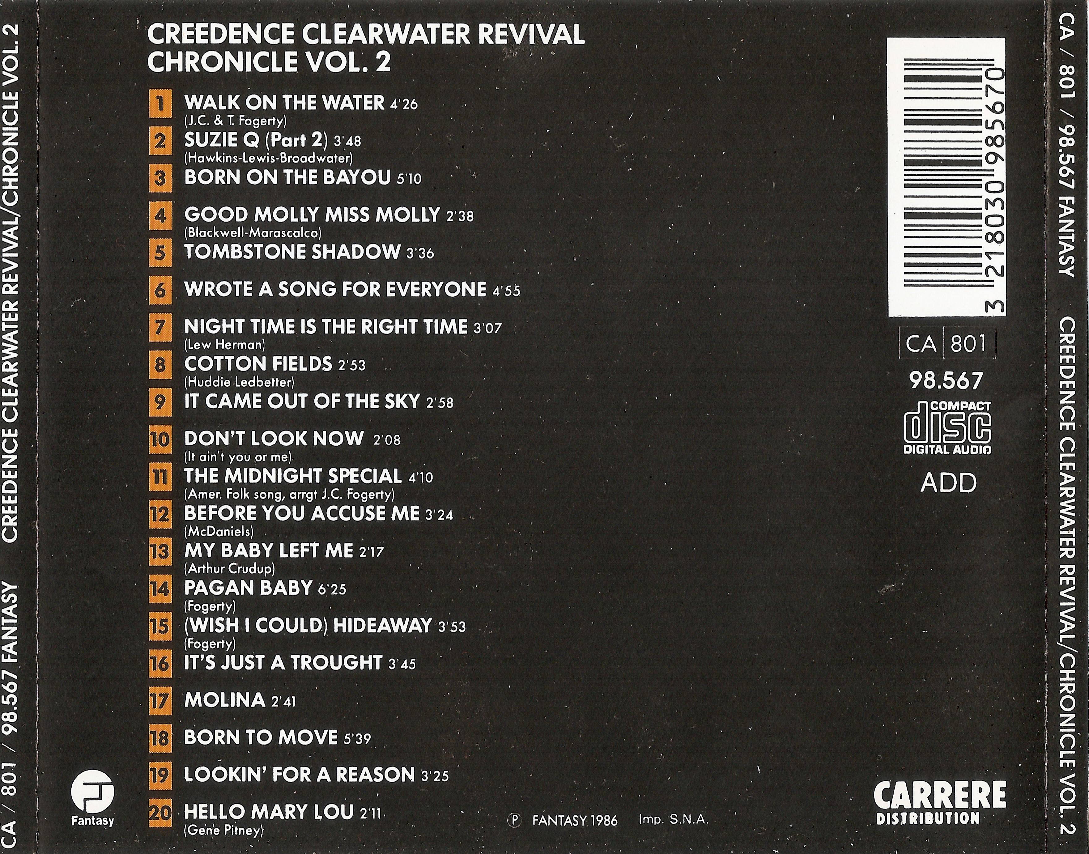 Creedence Clearwater Revival Chronicle Vol 2 : Back FR